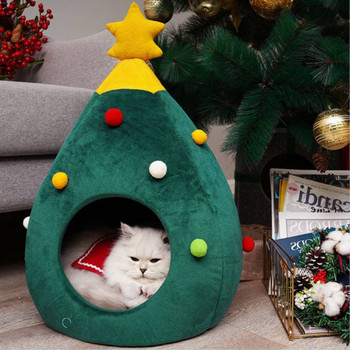 Σπίτι 3 στυλ για γάτες και σκύλους Χριστουγεννιάτικο κρεβάτι για κατοικίδια για γάτες Χειμερινά μαλακά μικρά κρεβάτια για σκύλους Προϊόντα ψάθας για κουτάβι φωλιά σπιτιών σπήλαιο γατάκι