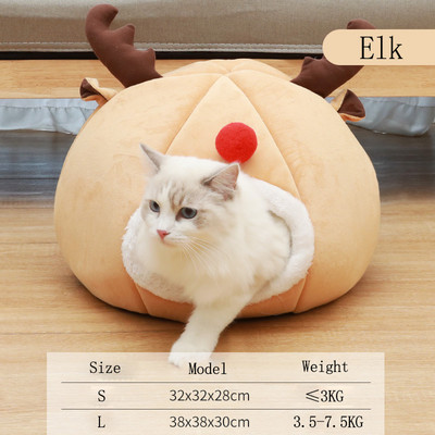 3 stilių kačių ir šunų namas Kalėdų naminių gyvūnėlių miego lova katėms Žiemos minkšti mažų šunų lovos kačiukai Cave House lizdas šuniukų kilimėlis Produktai