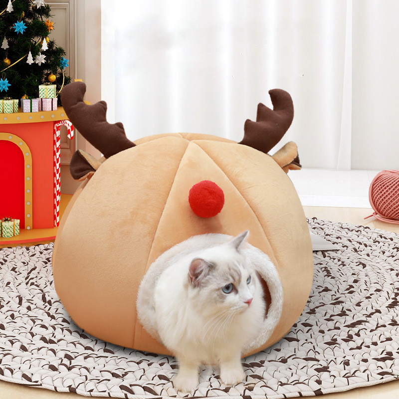 3 stilių kačių ir šunų namas Kalėdų naminių gyvūnėlių miego lova katėms Žiemos minkšti mažų šunų lovos kačiukai Cave House lizdas šuniukų kilimėlis Produktai