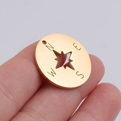 5 бр./лот компас с висулка от неръждаема стомана с покритие от розово злато с кука за Направи си сам колие Находки Занаяти Изработка на бижута