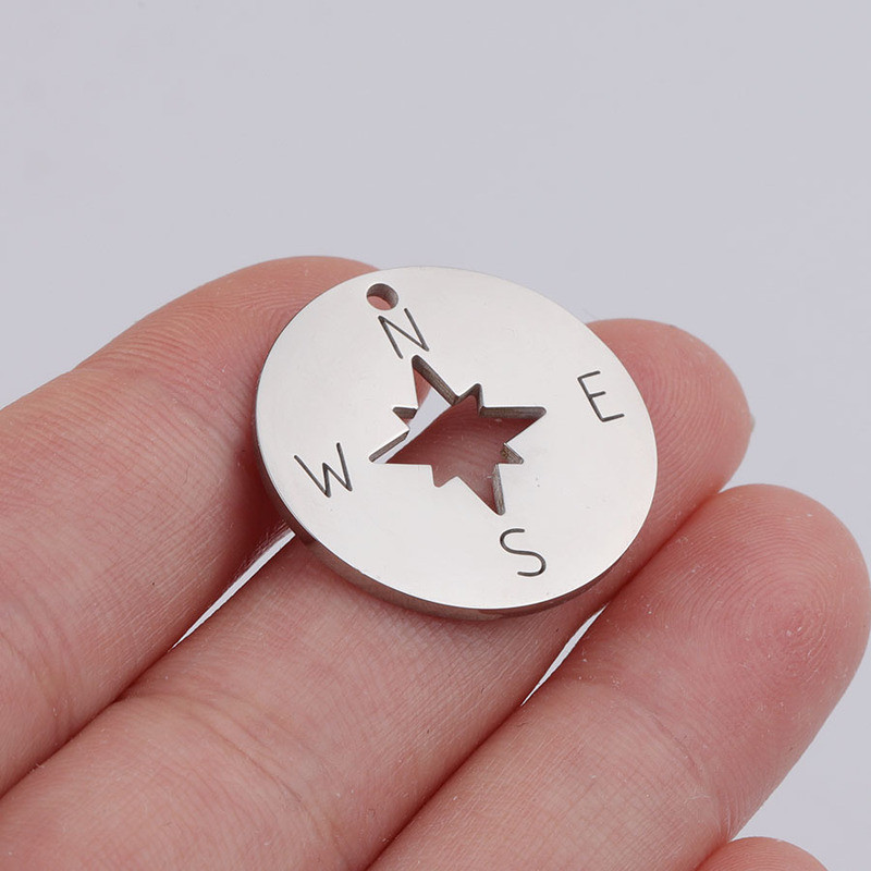 5 бр./лот компас с висулка от неръждаема стомана с покритие от розово злато с кука за Направи си сам колие Находки Занаяти Изработка на бижута