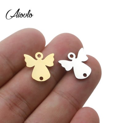 5 vnt./stal. Nerūdijančio plieno dengtas auksu angelas jungtys „pasidaryk pats“ apyrankės, apyrankės, žavesys, rankdarbiai papuošalai, amatų kūrimo radiniai