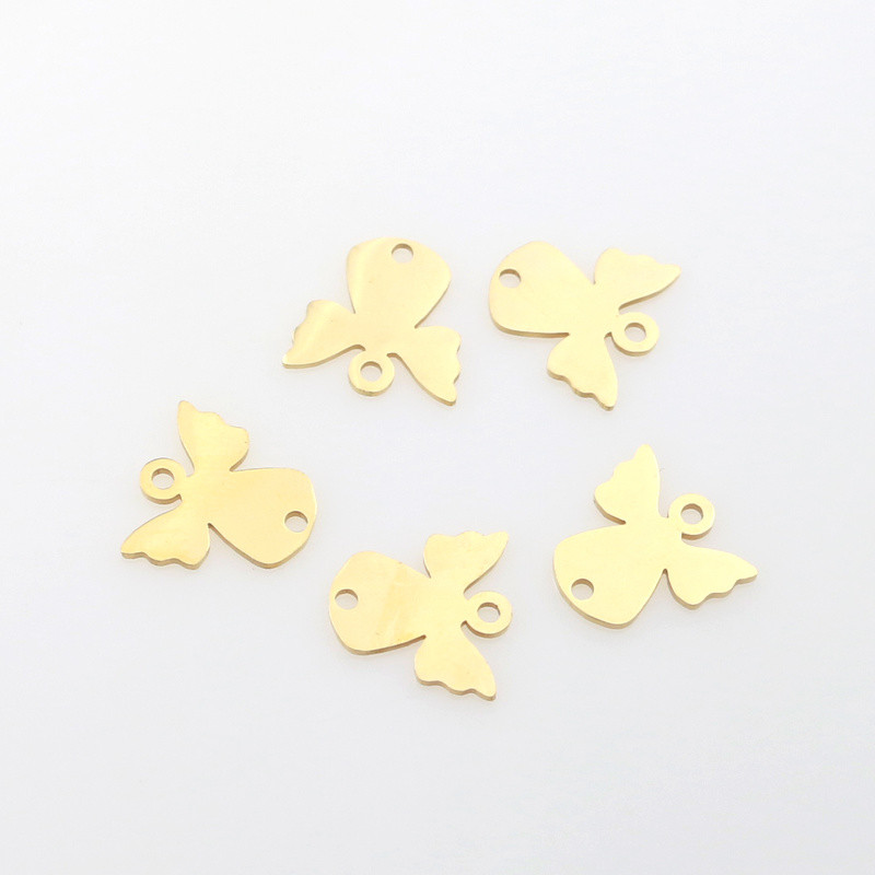 5 vnt./stal. Nerūdijančio plieno dengtas auksu angelas jungtys „pasidaryk pats“ apyrankės, apyrankės, žavesys, rankdarbiai papuošalai, amatų kūrimo radiniai