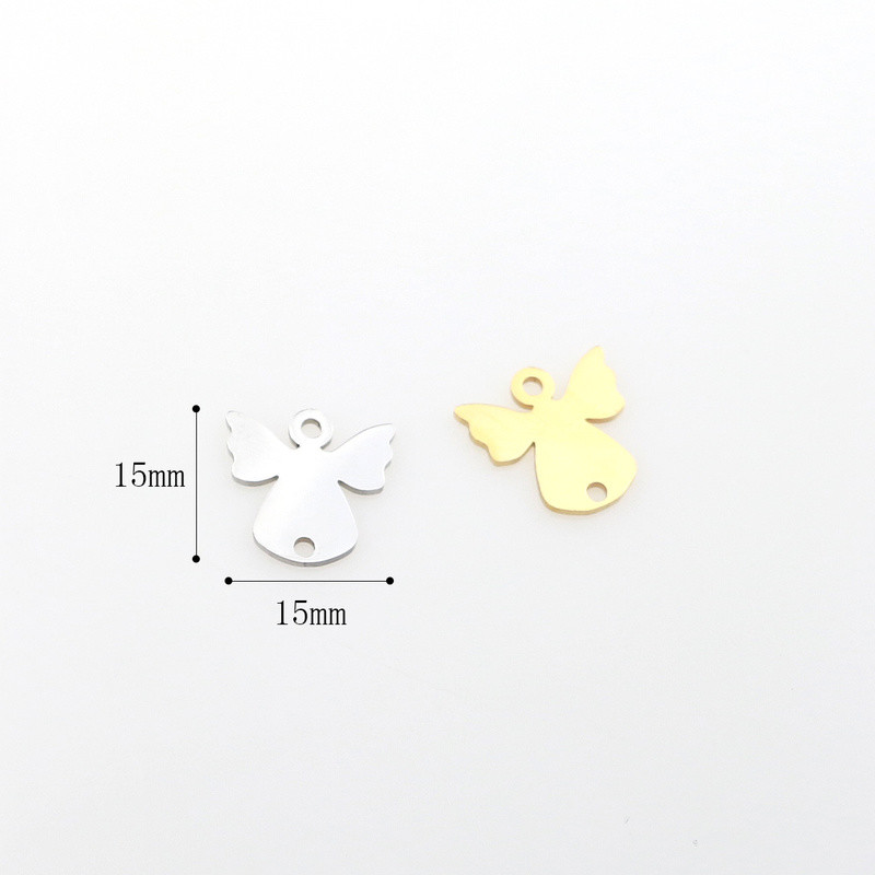 5 vnt./stal. Nerūdijančio plieno dengtas auksu angelas jungtys „pasidaryk pats“ apyrankės, apyrankės, žavesys, rankdarbiai papuošalai, amatų kūrimo radiniai