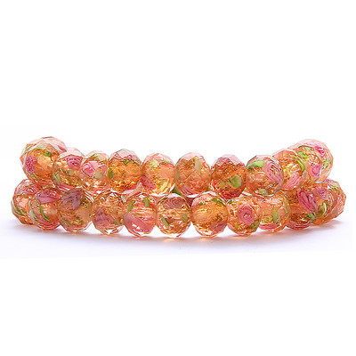 10 vnt. 8 mm Murano išskirtiniai skaidraus stiklo karoliukai papuošalams gaminti „pasidaryk pats“ apyrankės, gėlių „Rondelle“ briaunoti karoliukai