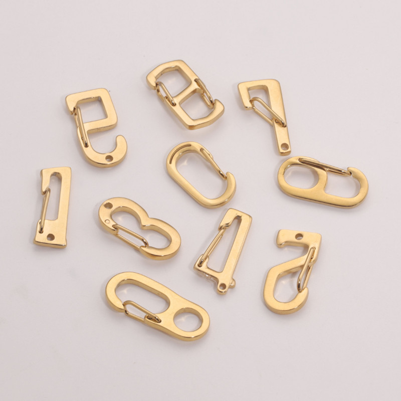 4 vnt nerūdijančio plieno prašmatni raidė 0-9 skaitmeninė sagtis spyruokliniai omarai užsegimai kabliukai jungtys karoliai "pasidaryk pats" papuošalų gamybos reikmenys