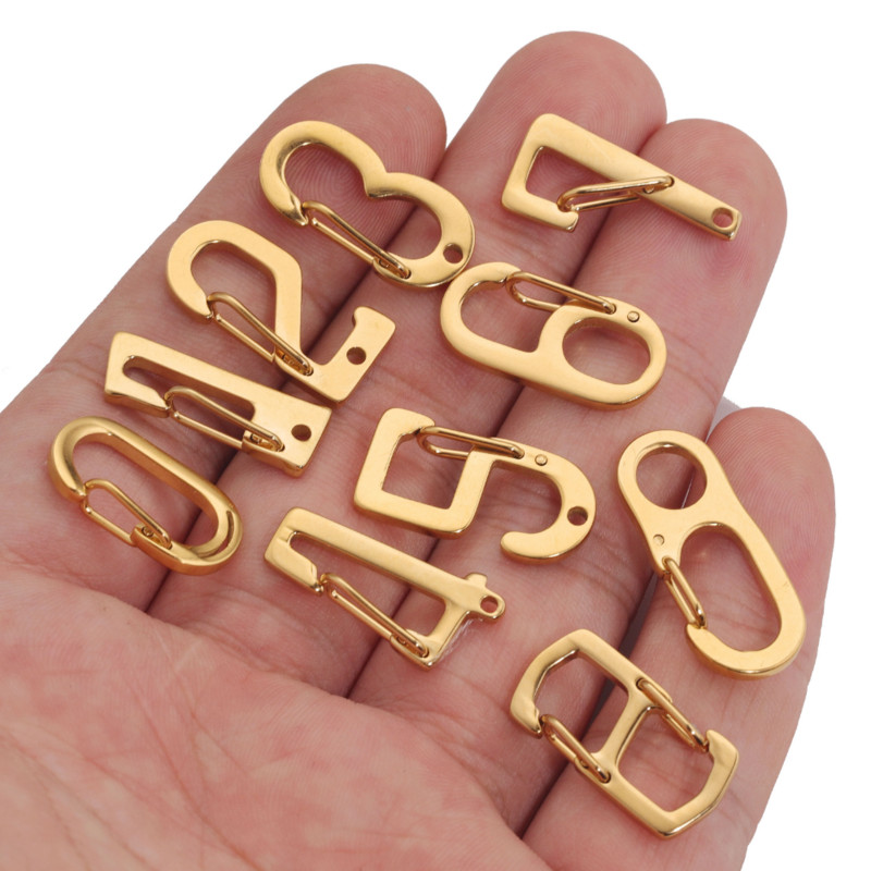 4 vnt nerūdijančio plieno prašmatni raidė 0-9 skaitmeninė sagtis spyruokliniai omarai užsegimai kabliukai jungtys karoliai "pasidaryk pats" papuošalų gamybos reikmenys