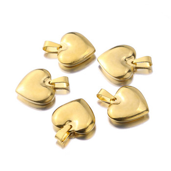 2 τμχ/ παρτίδα Γούρια Lovely Heart 20x18mm Χρυσό Χρώμα Μενταγιόν από ανοξείδωτο ατσάλι Making DIY Handmade Jewelry Necklace Floating Charms