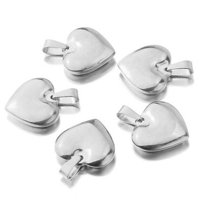 2vnt/stal. Charms Lovely Heart 20x18mm aukso spalvos nerūdijančio plieno pakabukai, rankų darbo papuošalų karoliai, plaukiojantys pakabukai.