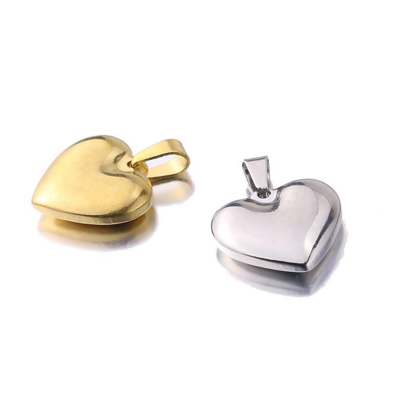 2vnt/stal. Charms Lovely Heart 20x18mm aukso spalvos nerūdijančio plieno pakabukai, rankų darbo papuošalų karoliai, plaukiojantys pakabukai.