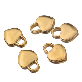 5 τμχ Ανοξείδωτο ατσάλι Love Plated χρυσό μπλοκ Κλειδαριά Κρεμαστό αιωρούμενο γούρι Αξεσουάρ Diy κολιέ βραχιόλι Σκουλαρίκια κοσμήματα Κατασκευή