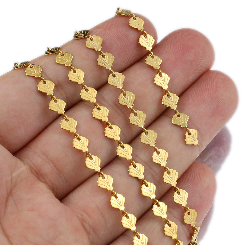 1 metro pločio 6 mm nerūdijančio plieno kabelių grandinės masinės jūrų kameros "Shell" auksinės grandinėlės kulkšnies karoliai "pasidaryk pats" papuošalų gamybos reikmenys