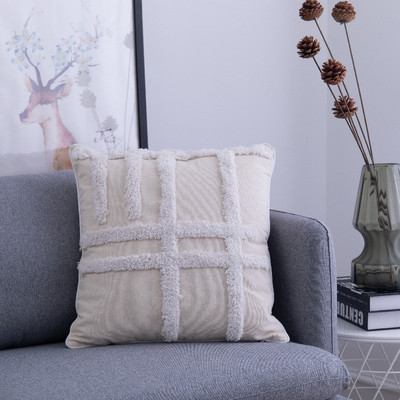 Europietiško stiliaus keturių kampų nėrinių kutų pagalvėlė biuro juosmens pagalvė, medvilninė sijoninė sofa pagalvės užvalkalas kėdės padėklas