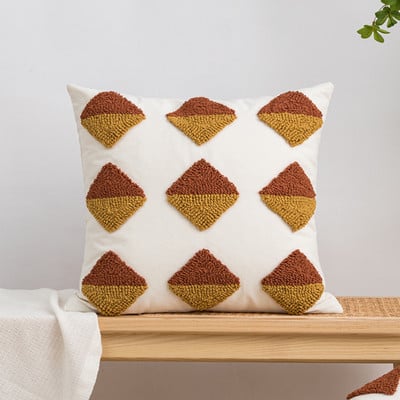 Geometrikus hímzett párnahuzat pamut bojtos rojtos párnahuzat 45*45/30*50cm dekoratív otthoni párnahuzat kanapéhoz