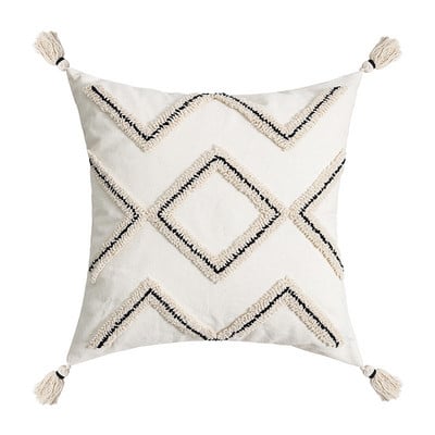 Geometrikus hímzett párnahuzat pamut bojtos rojtos párnahuzat 45*45/30*50cm dekoratív otthoni párnahuzat kanapéhoz