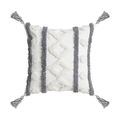 Geometrikus hímzett párnahuzat pamut bojtos rojtos párnahuzat 45*45/30*50cm dekoratív otthoni párnahuzat kanapéhoz