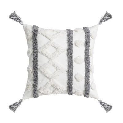 Geometrikus hímzett párnahuzat pamut bojtos rojtos párnahuzat 45*45/30*50cm dekoratív otthoni párnahuzat kanapéhoz