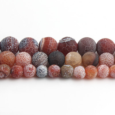 Natūralūs spalvingi šalčio įtrūkę agatai akmuo Matinis svajonių ugnies drakonas, oniksas, laisvas tarpinis karoliukas papuošalams. Apyrankė „pasidaryk pats“