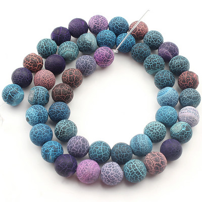 Natūralūs spalvingi šalčio įtrūkę agatai akmuo Matinis svajonių ugnies drakonas, oniksas, laisvas tarpinis karoliukas papuošalams. Apyrankė „pasidaryk pats“