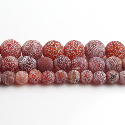 Natūralūs spalvingi šalčio įtrūkę agatai akmuo Matinis svajonių ugnies drakonas, oniksas, laisvas tarpinis karoliukas papuošalams. Apyrankė „pasidaryk pats“