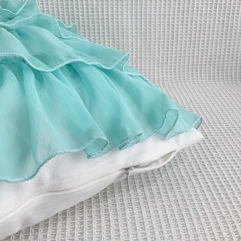 Κάλυμμα μαξιλαριού για φούστα από σιφόν κέικ πολυτελείας Μόδα καραμέλα Μασίφ νέο καναπέ με φερμουάρ φύλλο Lotus Διακοσμητικό κάλυμμα για σαλόνι