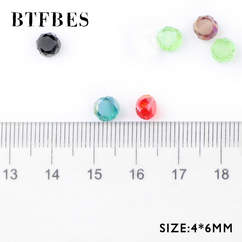 BTFBES kenyér alakú cseh kristály golyó 50db 4*6mm osztrák matt üveg lapos kerek laza gyöngy ékszerkészítéshez karkötő