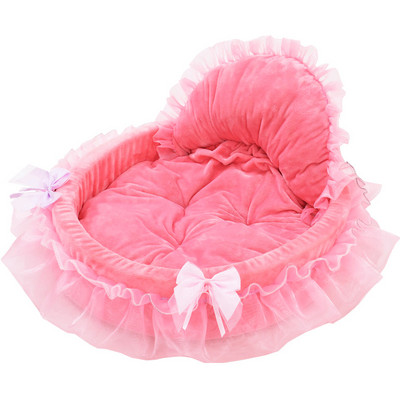 Луксозна кучешка къща Развъдник Princess Lace Cat Nest Mat Прекрасно легло за домашни кучета за малки и средни кучета Кученце Теди Чихуахуа Диван Може да се пере