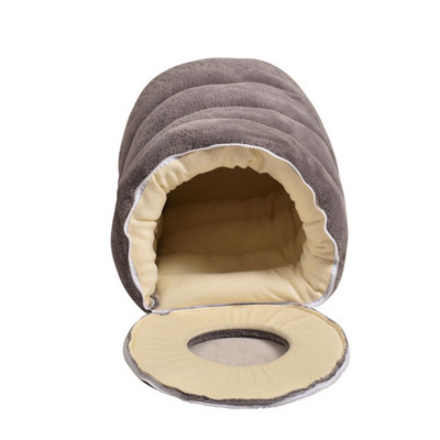 Креативно котешко легло Кръгло подвижно покритие Wash Cat House Кадифена топла постелка за домашни любимци Сега за 2022 г. Легло за домашни любимци за котки