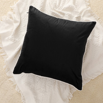 Αντίθεση χρώματος Μαύρη Λευκή Βελούδινη Μαξιλαροθήκη Απλές Μαξιλαροθήκες Σκανδιναβικού Στιλ 50x50 Κάλυμμα με μοντέρνα ελαφριά πολυτελή μαξιλάρια