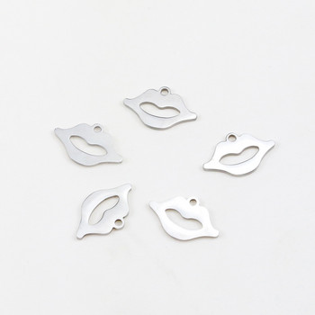 Aiovlo 10 τμχ/παρτίδα ανοξείδωτο ατσάλι Cute Lips Charms Κρεμαστό DIY Σκουλαρίκι Κολιέ Γούρι Κοσμήματα Making Findings Αξεσουάρ Προμήθειες