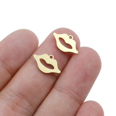 Aiovlo 10 бр./лот от неръждаема стомана Сладки устни Талисмани Висулка Направи си сам обеца Колие Чар Изработка на бижута Находки Аксесоари Консумативи