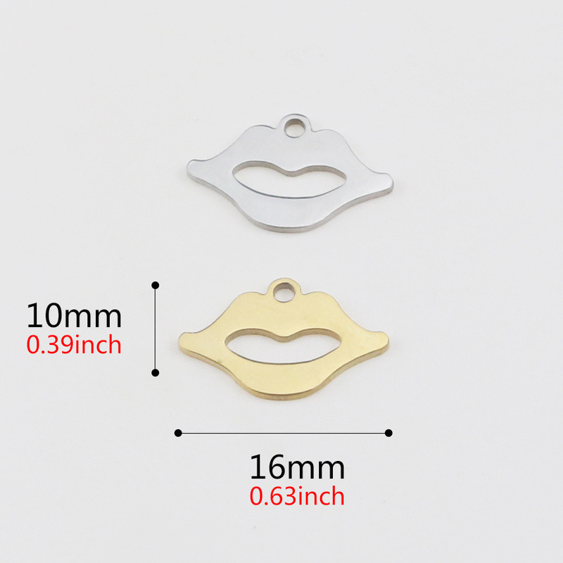 Aiovlo 10 бр./лот от неръждаема стомана Сладки устни Талисмани Висулка Направи си сам обеца Колие Чар Изработка на бижута Находки Аксесоари Консумативи