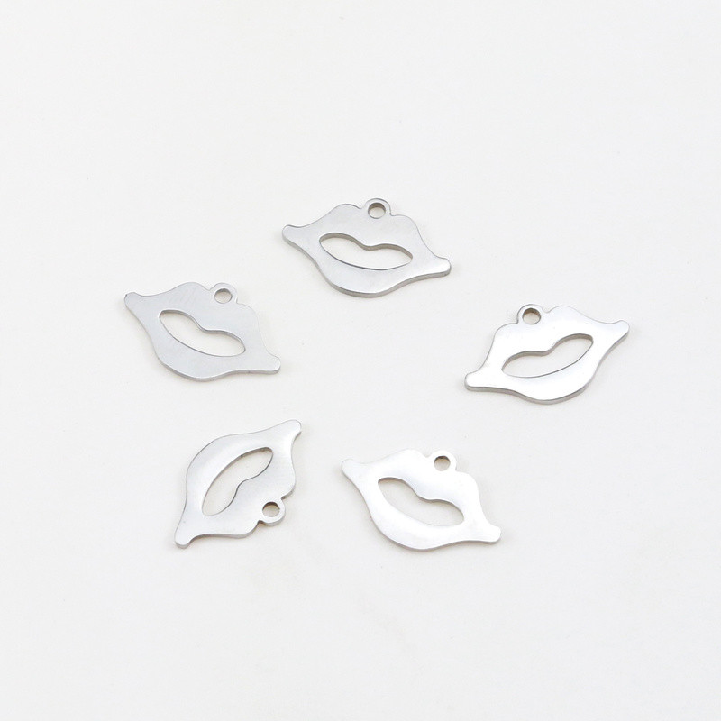 Aiovlo 10 бр./лот от неръждаема стомана Сладки устни Талисмани Висулка Направи си сам обеца Колие Чар Изработка на бижута Находки Аксесоари Консумативи