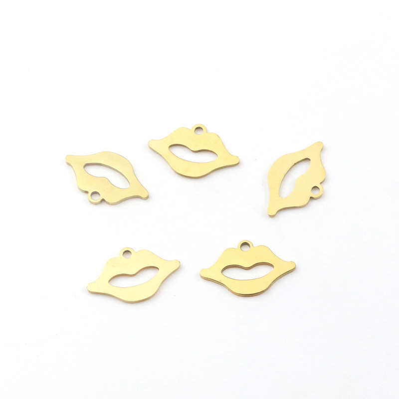 Aiovlo 10 бр./лот от неръждаема стомана Сладки устни Талисмани Висулка Направи си сам обеца Колие Чар Изработка на бижута Находки Аксесоари Консумативи