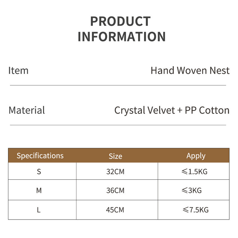 Αποσπώμενο στρογγυλό μαξιλάρι ιαπωνικού στιλ + μακρύ μαξιλάρι + υφασμένη δροσερή φωλιά γάτας 3 ΤΕΜ/ΣΕΤ Ξυστό κρεβατιού γενικής χρήσης σκύλου Four Seasons