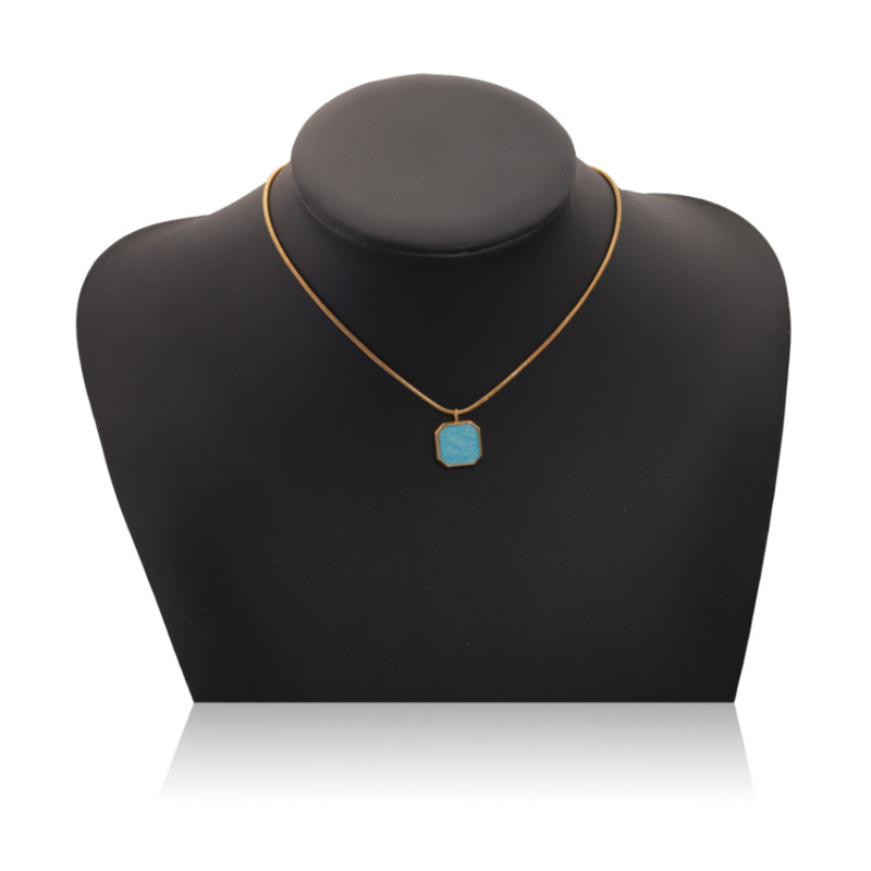 5 бр. Камък от емайл от неръждаема стомана Цветни талисмани Висулки с покритие от  злато Квадратни талисмани за висящи Направи си сам изработка на колие за обеци