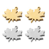 5db Rozsdamentes acél juharlevél fülbevaló Charms Fit karkötő Connector Charm karkötő nyaklánc barkács kézzel készített ékszerkészítéshez