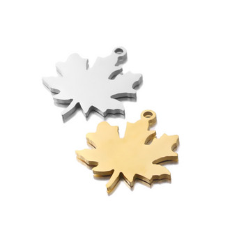 5 бр. Неръждаема стомана Maple Leaf обеца Charms Fit Bracelet Connector Charm Гривна Колие за Направи си сам ръчно изработени бижута
