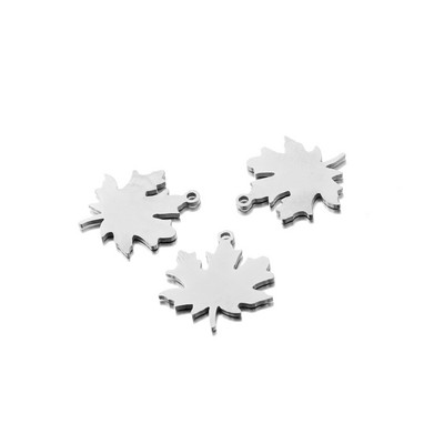 5db Rozsdamentes acél juharlevél fülbevaló Charms Fit karkötő Connector Charm karkötő nyaklánc barkács kézzel készített ékszerkészítéshez
