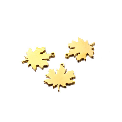 5db Rozsdamentes acél juharlevél fülbevaló Charms Fit karkötő Connector Charm karkötő nyaklánc barkács kézzel készített ékszerkészítéshez