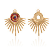 5 бр./лот Sector Fit 8 mm от неръждаема стомана Bohemia Blank Cabochon Base Setting Charms Pendant Направи си сам обеци Консумативи за производство на бижута