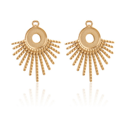 5 бр./лот Sector Fit 8 mm от неръждаема стомана Bohemia Blank Cabochon Base Setting Charms Pendant Направи си сам обеци Консумативи за производство на бижута