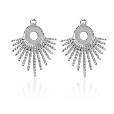 5 бр./лот Sector Fit 8 mm от неръждаема стомана Bohemia Blank Cabochon Base Setting Charms Pendant Направи си сам обеци Консумативи за производство на бижута