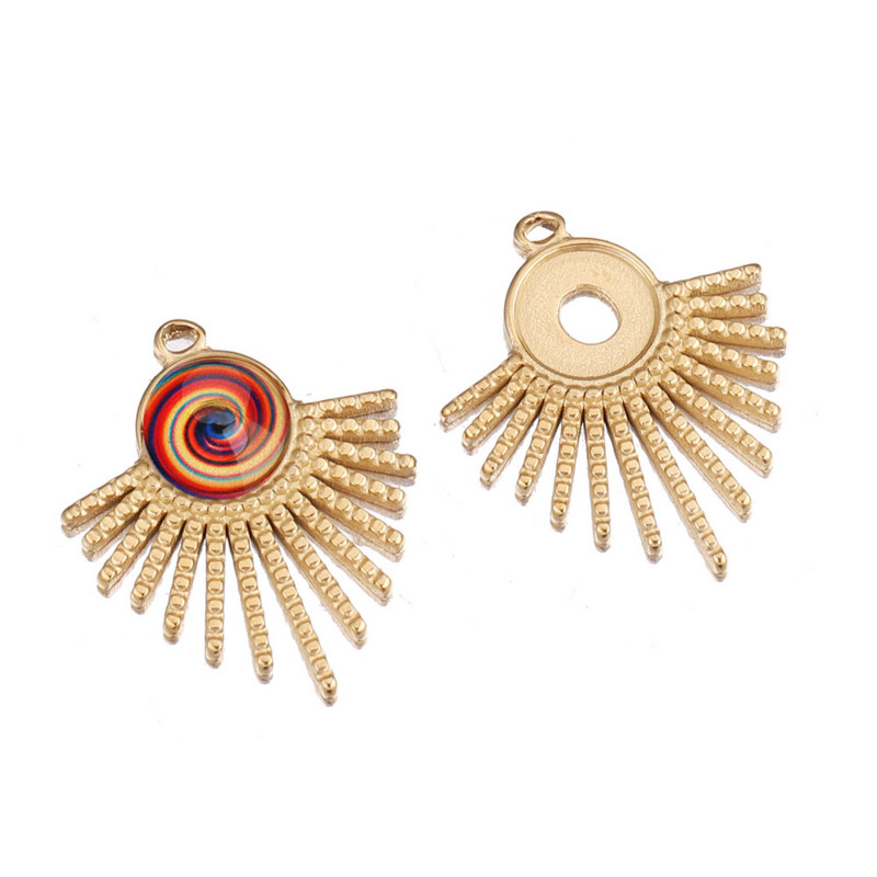 5 бр./лот Sector Fit 8 mm от неръждаема стомана Bohemia Blank Cabochon Base Setting Charms Pendant Направи си сам обеци Консумативи за производство на бижута