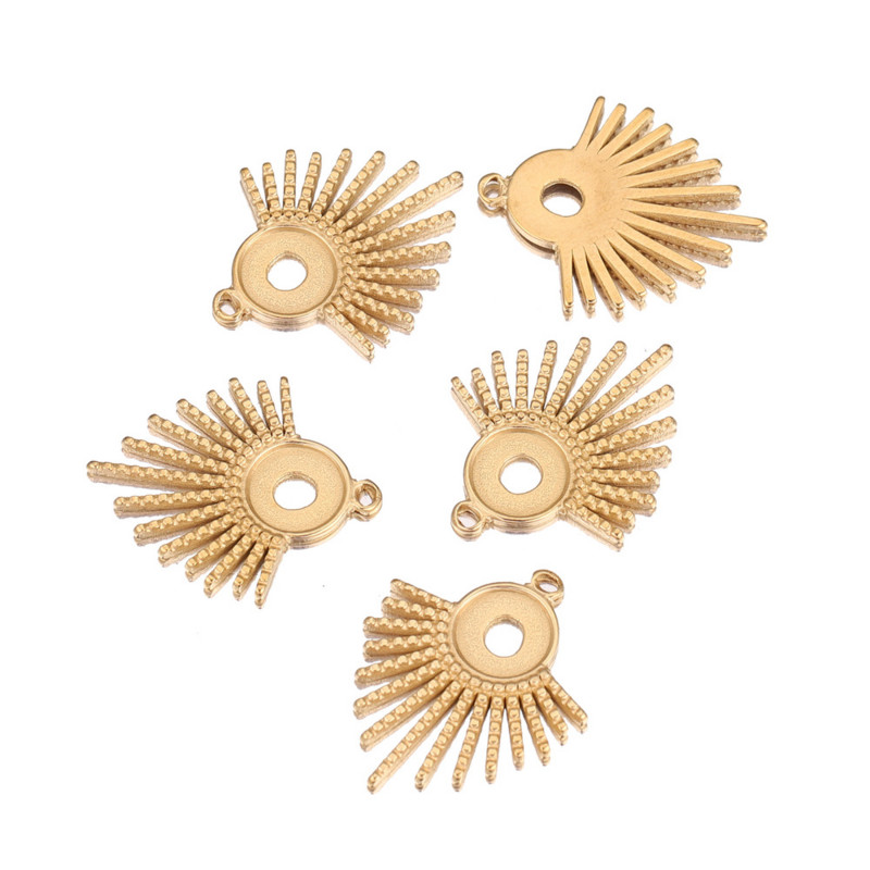 5 бр./лот Sector Fit 8 mm от неръждаема стомана Bohemia Blank Cabochon Base Setting Charms Pendant Направи си сам обеци Консумативи за производство на бижута