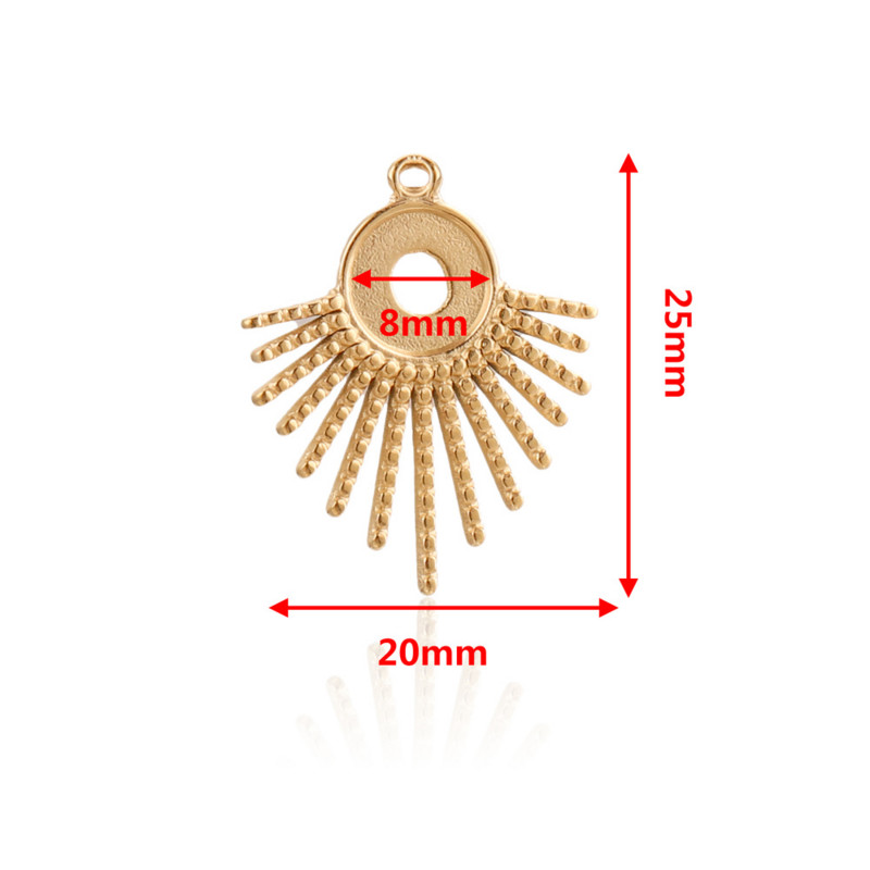 5 бр./лот Sector Fit 8 mm от неръждаема стомана Bohemia Blank Cabochon Base Setting Charms Pendant Направи си сам обеци Консумативи за производство на бижута