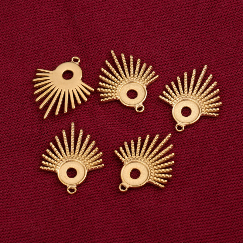 5 бр./лот Sector Fit 8 mm от неръждаема стомана Bohemia Blank Cabochon Base Setting Charms Pendant Направи си сам обеци Консумативи за производство на бижута