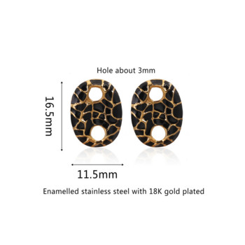 5 τεμ. από ανοξείδωτο ατσάλι Cute Pig Snout Leopard σμάλτο κρεμαστό κόσμημα για DIY κοσμήματα Κατασκευή σκουλαρίκια Συνδέσεις Βραχιόλια Findings