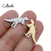 5 бр./лот Покрити от неръждаема стомана златни динозаври висулка Талисмани за Направи си сам Колие с животни Находки Занаяти Изработка на бижута Плаващ