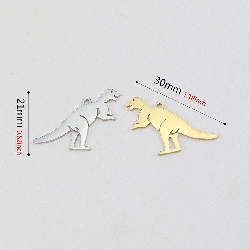 5 бр./лот Покрити от неръждаема стомана златни динозаври висулка Талисмани за Направи си сам Колие с животни Находки Занаяти Изработка на бижута Плаващ